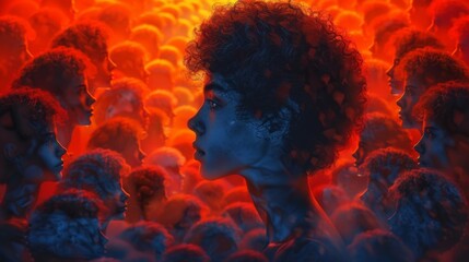 A person surrounded by countless versions of themselves each one representing a different choice they could have made and a different life they could be living in another