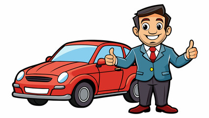 car salesman silhouette vector illustration