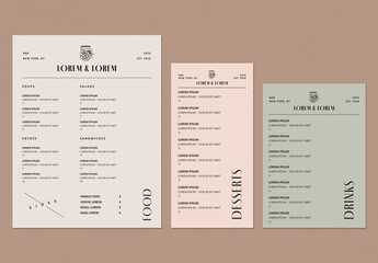 Bar and Cafe Menu Template Collection