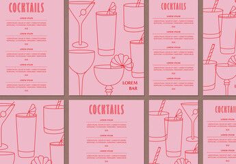 Cocktail Menu with Drinks Template