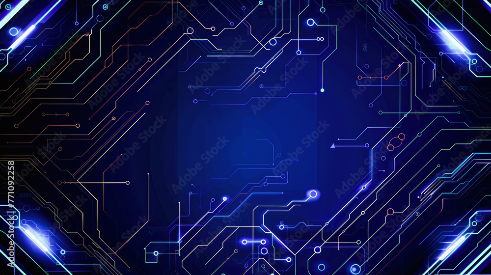 Poster abstract circuit board with a lot of micro chips background