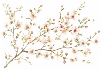 Springtime Florals: foral clip art depicting blooming flowers, budding branches, and fresh foliage