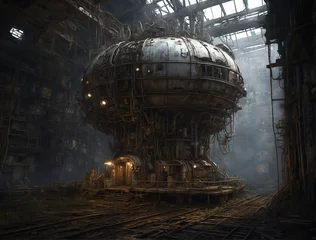 Rolgordijnen inside of an abandoned factory © Misty