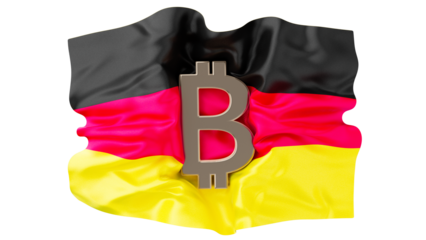 Bitcoin Integration Concept with German Flag: Digital and National Currency Fusion