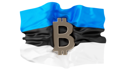 Cryptocurrency Meets National Pride: Bitcoin Symbol on Estonian Flag