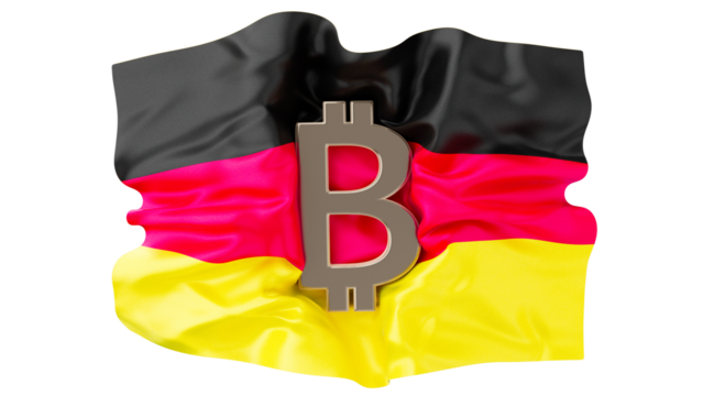 Bitcoin Integration Concept with German Flag: Digital and National Currency Fusion