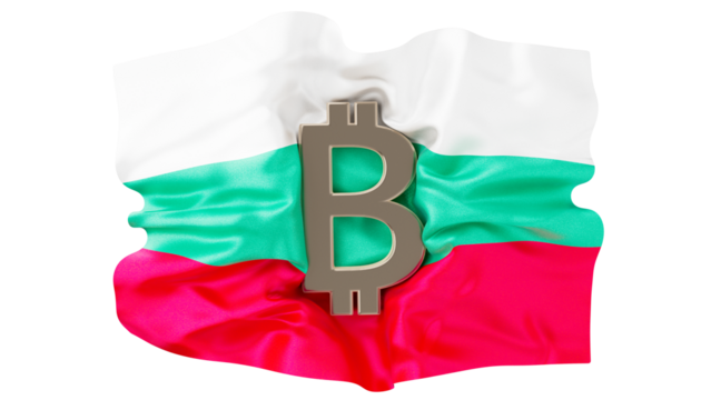 Bitcoin Dominance Concept with Bulgarian Flag Colors