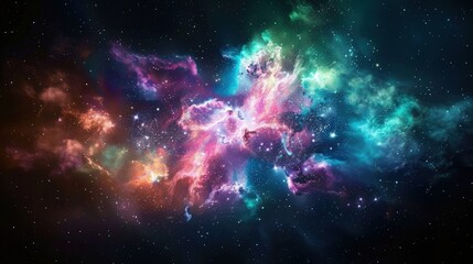 Cosmic clouds and nebulae in deep space, Concept of universe exploration, astronomy, and the wonder of science
 - obrazy, fototapety, plakaty