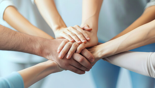 Connected Community: A Symbolic Representation of Unity, Where Interlocking Hands Represent the Strength of a Unified Society