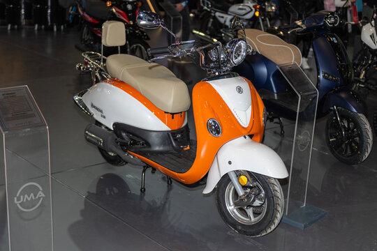 ISTANBUL, TURKEY - MARCH 23, 2024: Mondial motorcycles on display at Motobike Istanbul 2024 in  Istanbul Expo Center (IFM).
