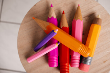 School enrollment decoration colored pencil