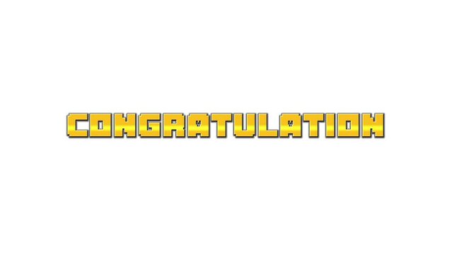 Congratulation Text Animation Isolated White Background