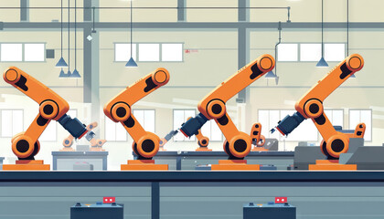 Robotic Process Automation: Streamlining Business Operations, robotic process automation with a visual of robots performing repetitive tasks in a digital workflow