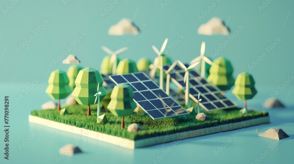 Poster an infographic showing the decrease in carbon emissions and increase in renewable energy usage from 