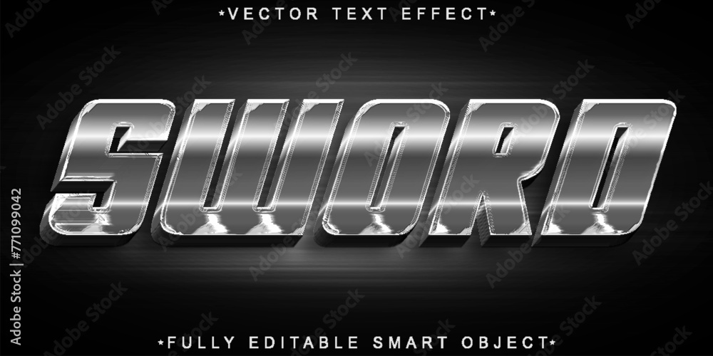 Poster Sword Vector Fully Editable Smart Object Text Effect