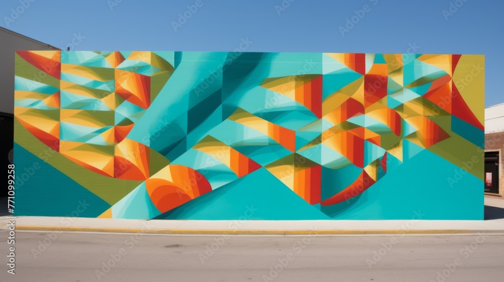 Aufkleber mural made with special paints that changes its colors and patterns depending on the weather, creati