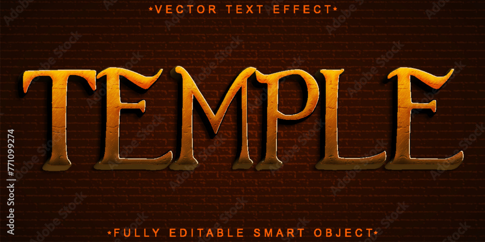 Poster Historic Temple Vector Fully Editable Smart Object Text Effect