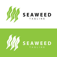 Seaweed Logo Design, Underwater Plant Design Illustrations, Cosmetics and Food Ingredient