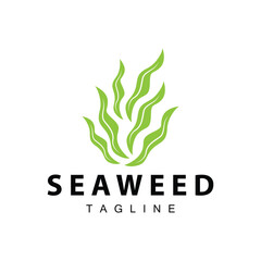 Seaweed Logo Design, Underwater Plant Design Illustrations, Cosmetics and Food Ingredient