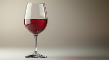 Elegant Red Wine Glass On Soft Neutral Background