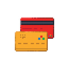 Adobe Illustrator ArtworkCredit cards, pixel art object