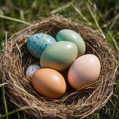 Naklejka na ściany i meble easter eggs in the nest