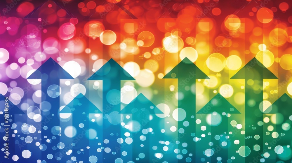 Poster dynamic financial growth arrows abstract background with ample space for text placement