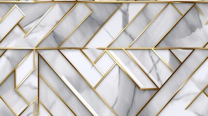 Modern and stylish abstract design poster with golden lines and white geometric pattern