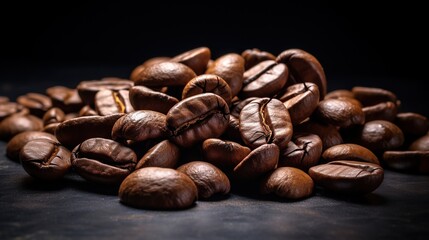 close-up of coffee grains