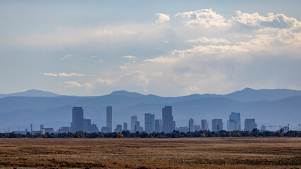 Skyline of Denver Colorado as seen from Rovky Mountain Aresinal Nationa Wildlife Refuge
