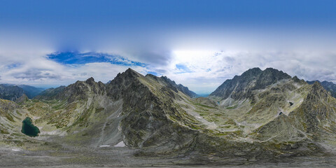 Panoramic view of the Tatra mountains on the Boarder of Poland and Slovakia