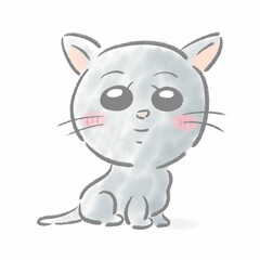 ロシアンブルー　水彩タッチ