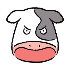 激怒している牛の顔のイラスト素材
