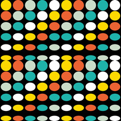 Abstract round shapes seamless pattern. Primitive background print for tee, paper, textile and fabric. Brutal  illustration for decor and design.