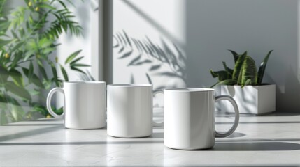 Keep it classic with this white ceramic mug mockup perfect for showcasing your companys timeless style.
