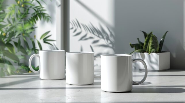 Keep it classic with this white ceramic mug mockup perfect for showcasing your companys timeless style.
