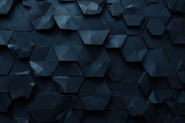 Futuristic Diamond Tile Pattern High-Tech 3D Render of Block Wall Black Abstract Pattern
