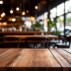 The restaurant is spacious and the wood tabletop,                                    light create a beautiful atmosphere.