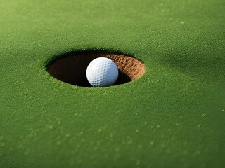 golf ball on green grass hole