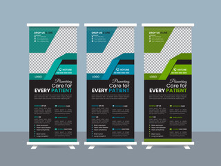 Abstract roll-up banner for medical - obrazy, fototapety, plakaty