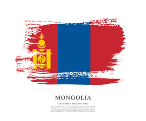 Flag of Mongolia vector illustration