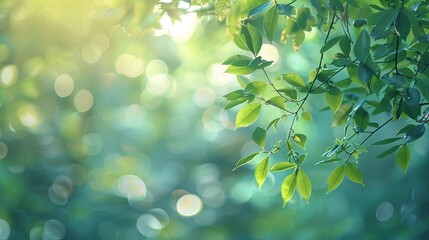A soft green natural bokeh background provides a serene and calming backdrop for various uses