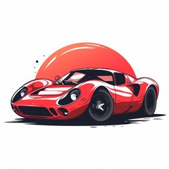 super sports car vector logo illustration on solid white background