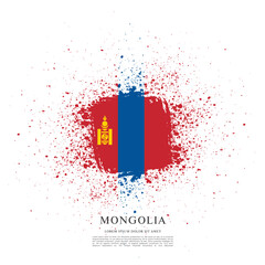 Flag of Mongolia vector illustration