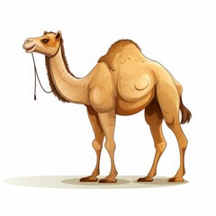 vector illustration of camel side view on solid white background