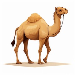 vector illustration of camel side view on solid white background