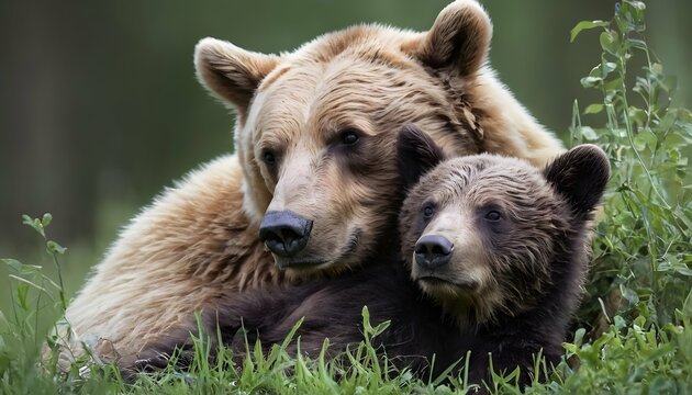 a-bear-cub-cuddled-up-with-its-mother-upscaled_6