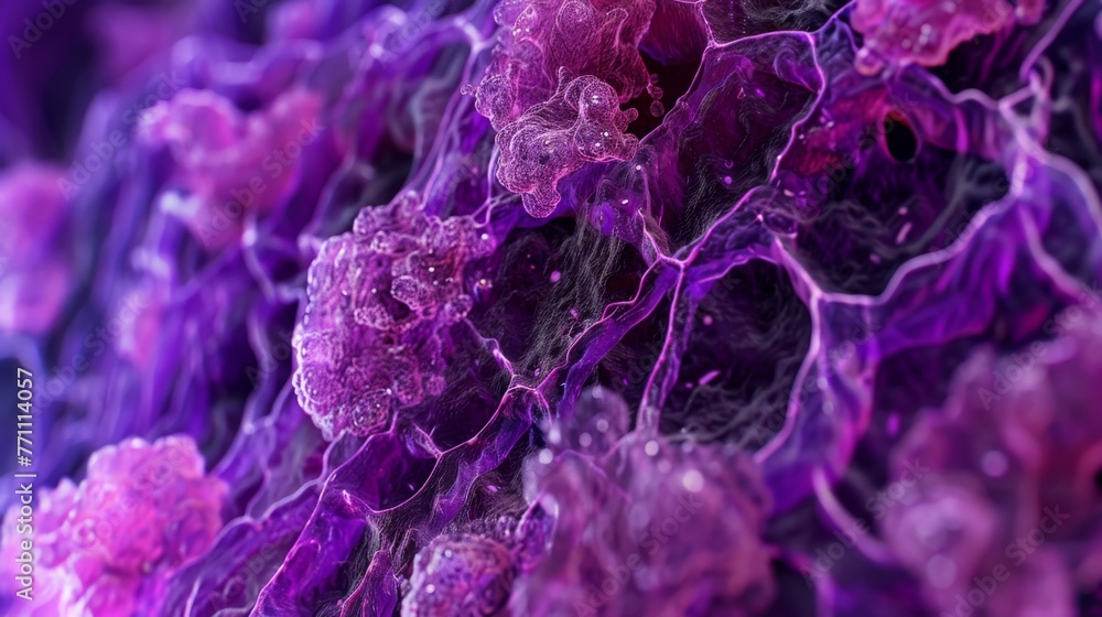 Poster a highresolution image of an animal tissue sample highlighting the specialized cells that make up di