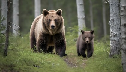 a-bear-cub-following-its-mother-through-the-forest-upscaled_6