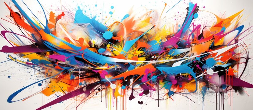 An electric blue and magenta splash of paint on a white background, creating a vibrant and colorful painting that is sure to captivate a crowd at an art event